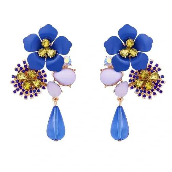 Fantastic Floral Multicolor Statement Earrings - Picture 5 of 5